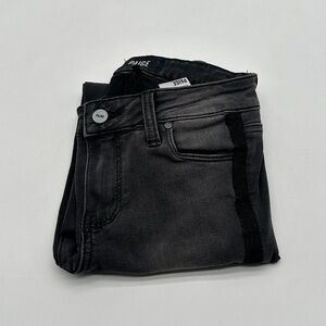 Paige Women's Verdugo Ankle Twisted Seam Raw Hem Jeans Black Size 24 ZP-5379